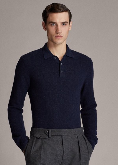 Men's Ralph Lauren Cashmere Polo-Collar Sweater | 025134NST